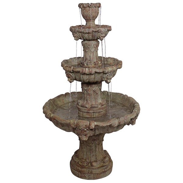 Medici Lion Four-Tier Fountain: Brown Stone